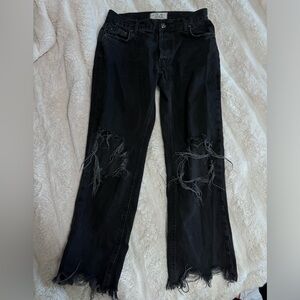 Free People distressed Maggie Mid Rise jean